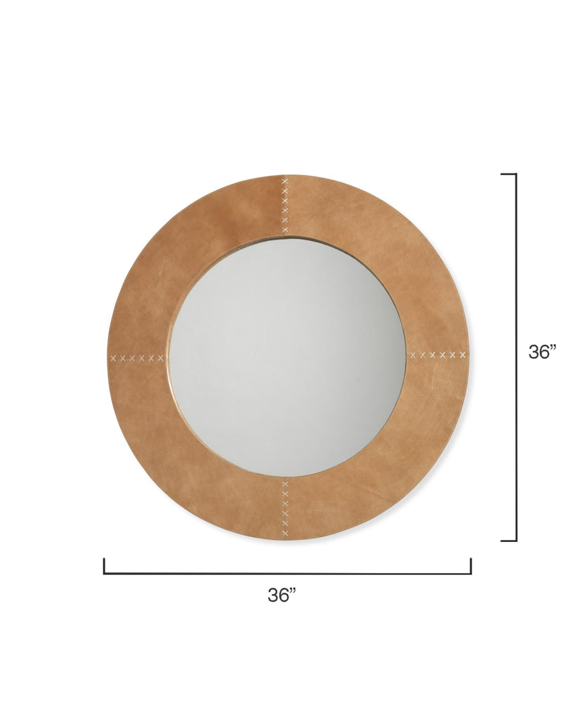 Jamie Young Round Cross Stitch Brown Mirrors