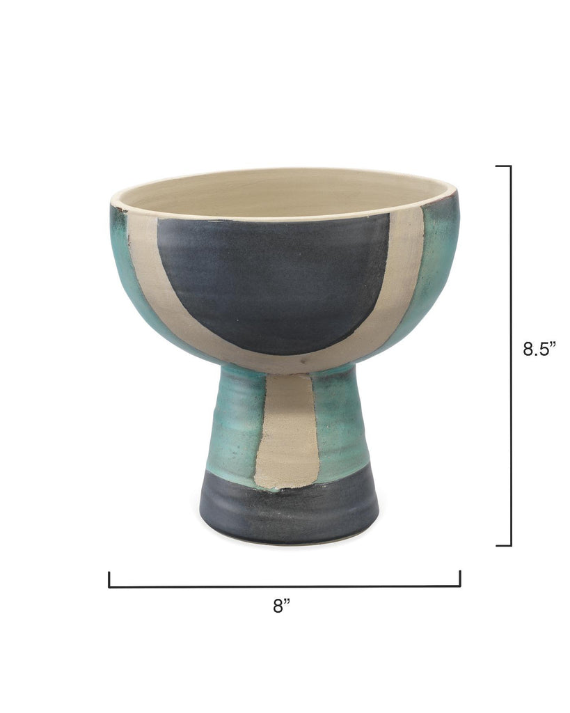 Jamie Young Blanche Wide Vessel Aqua Accents