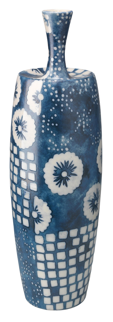 Jamie Young Block Print Vases (Set of 4) Blue Accents