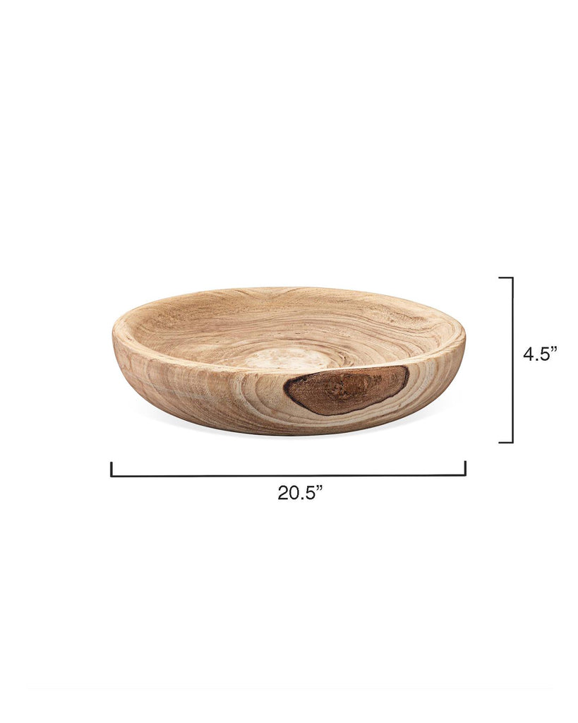 Jamie Young Laurel Wooden Bowl Brown Accents