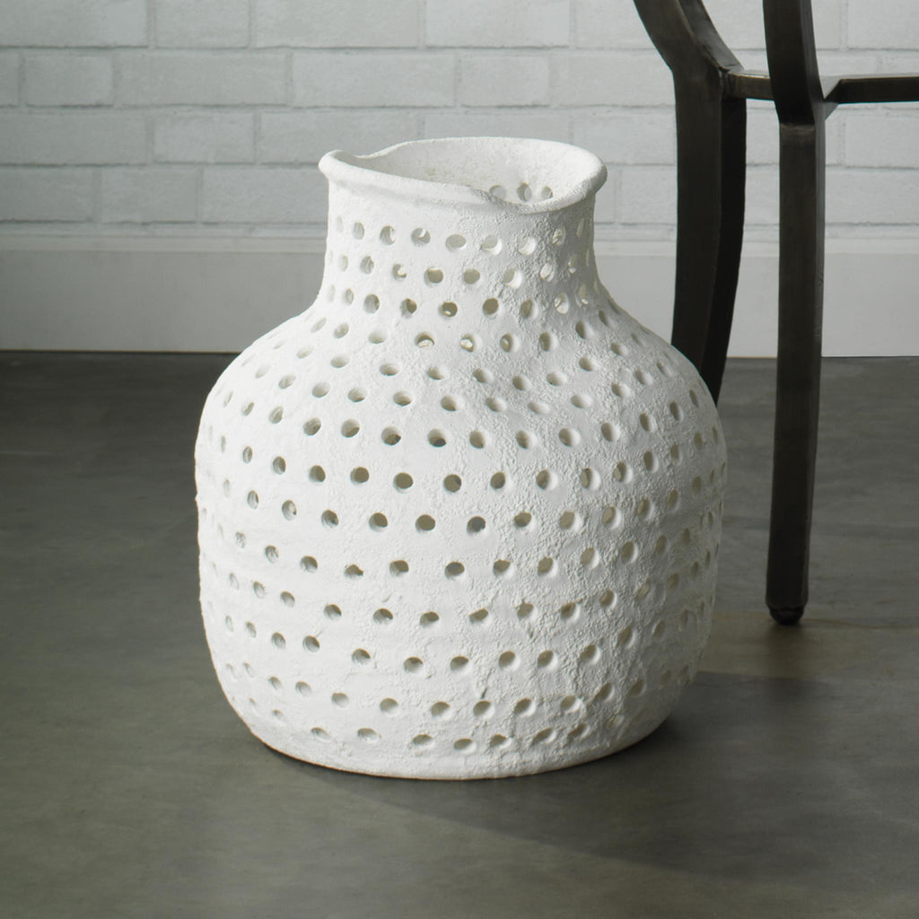 Jamie Young Porous Vase White Accents