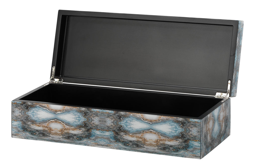 Jamie Young Rorschach Long Box Blue Accents