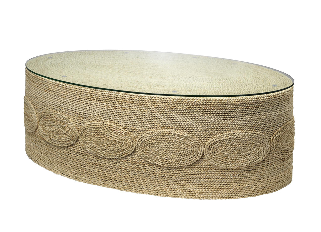 Jamie Young Barbados Oval Corn-Straw Coffee Table