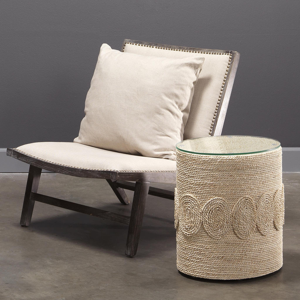 Jamie Young Barbados Oval Corn-Straw Side Table