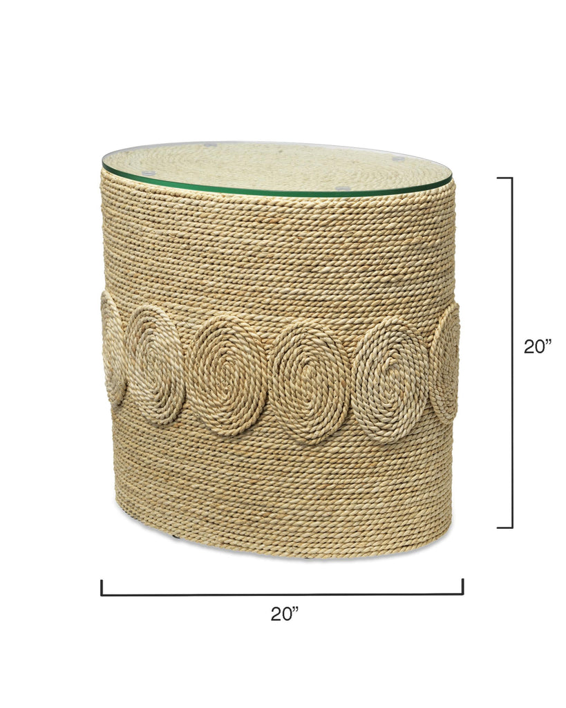 Jamie Young Barbados Oval Corn-Straw Side Table