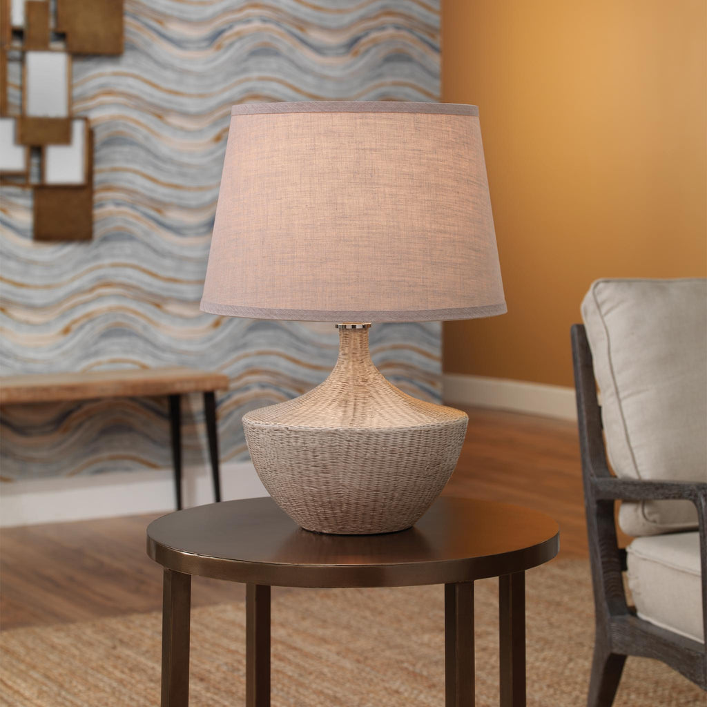 Jamie Young Basketweave Beige Table Lamps