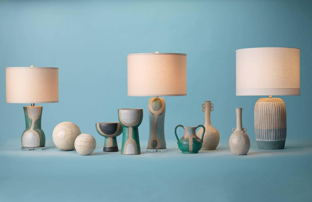 Jamie Young Flagstaff Blue Table Lamps