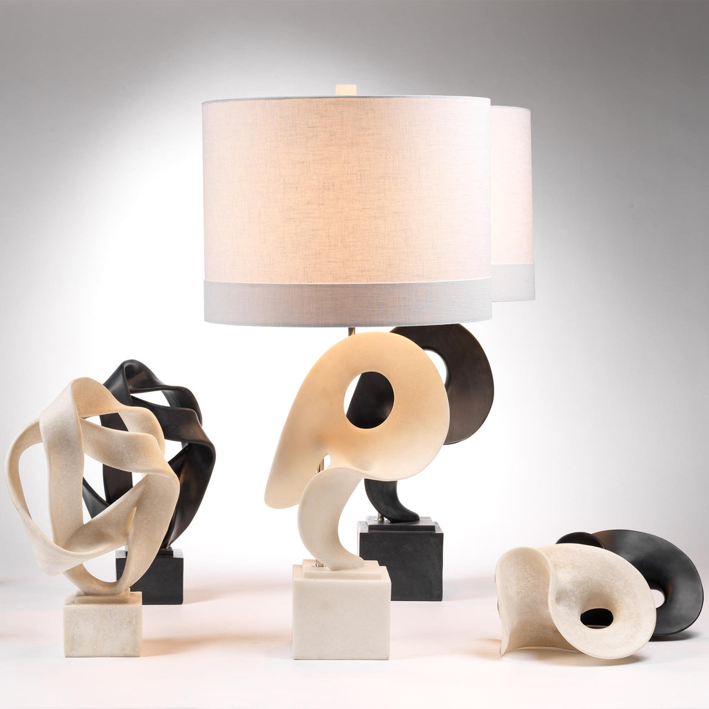 Jamie Young Obscure White Table Lamps