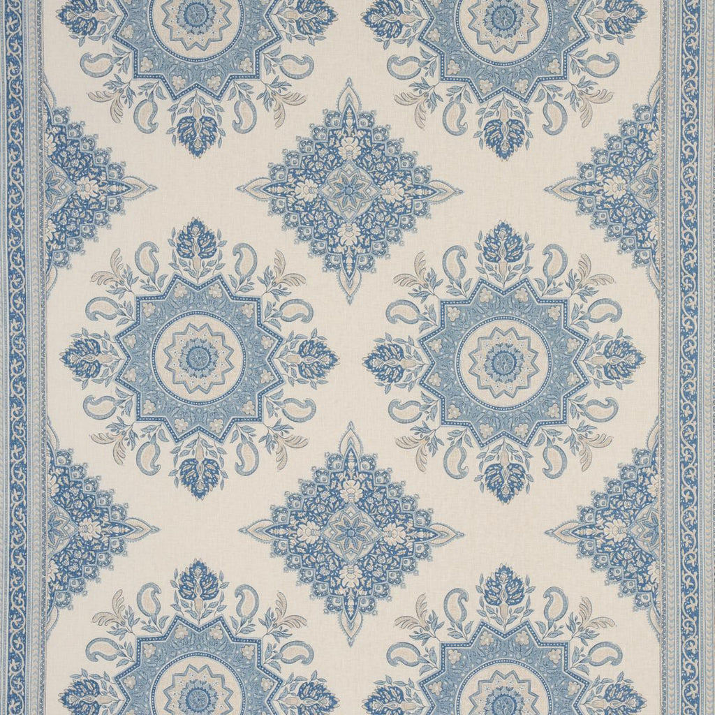 Schumacher Montecito Medallion China Blue Fabric