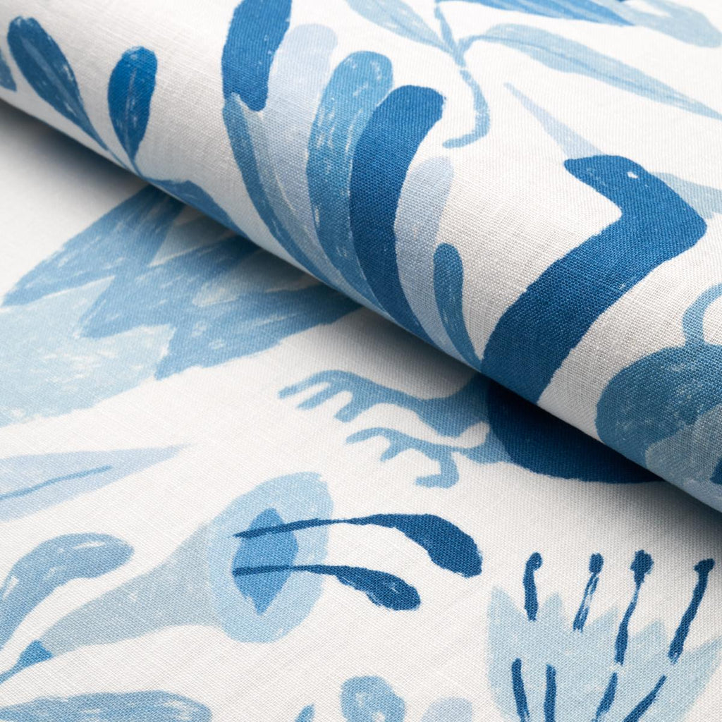 Schumacher Canopy Blue Birds Fabric