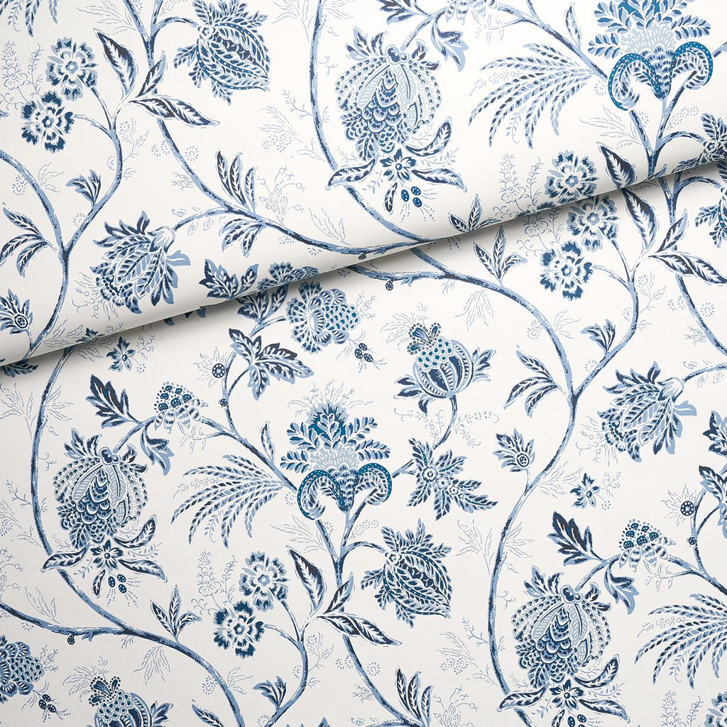 Schumacher Chinoiserie Vine Cobalt Wallpaper