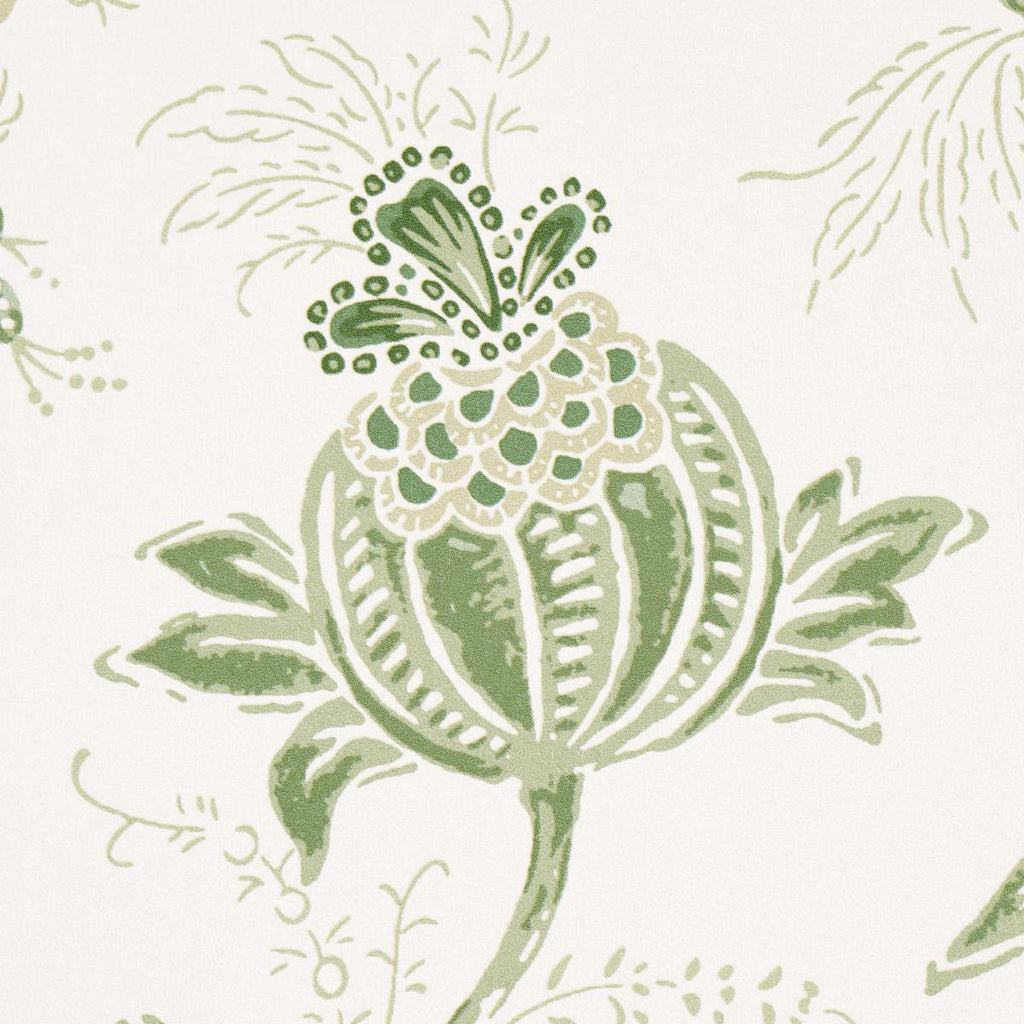 Schumacher Chinoiserie Vine Leaf Green Wallpaper