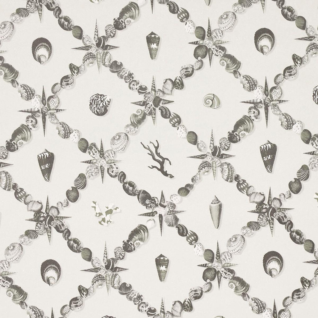 Schumacher Grotto Treillage Grisaille Wallpaper