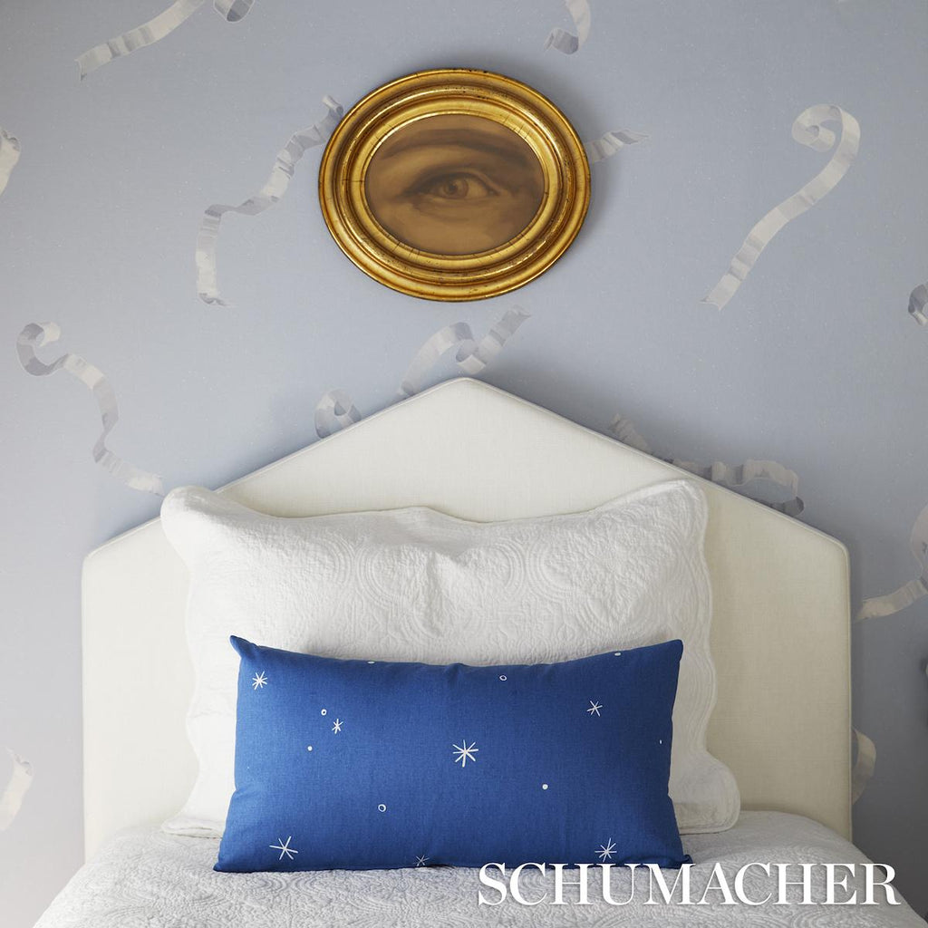 Schumacher Beth Blue Wallpaper