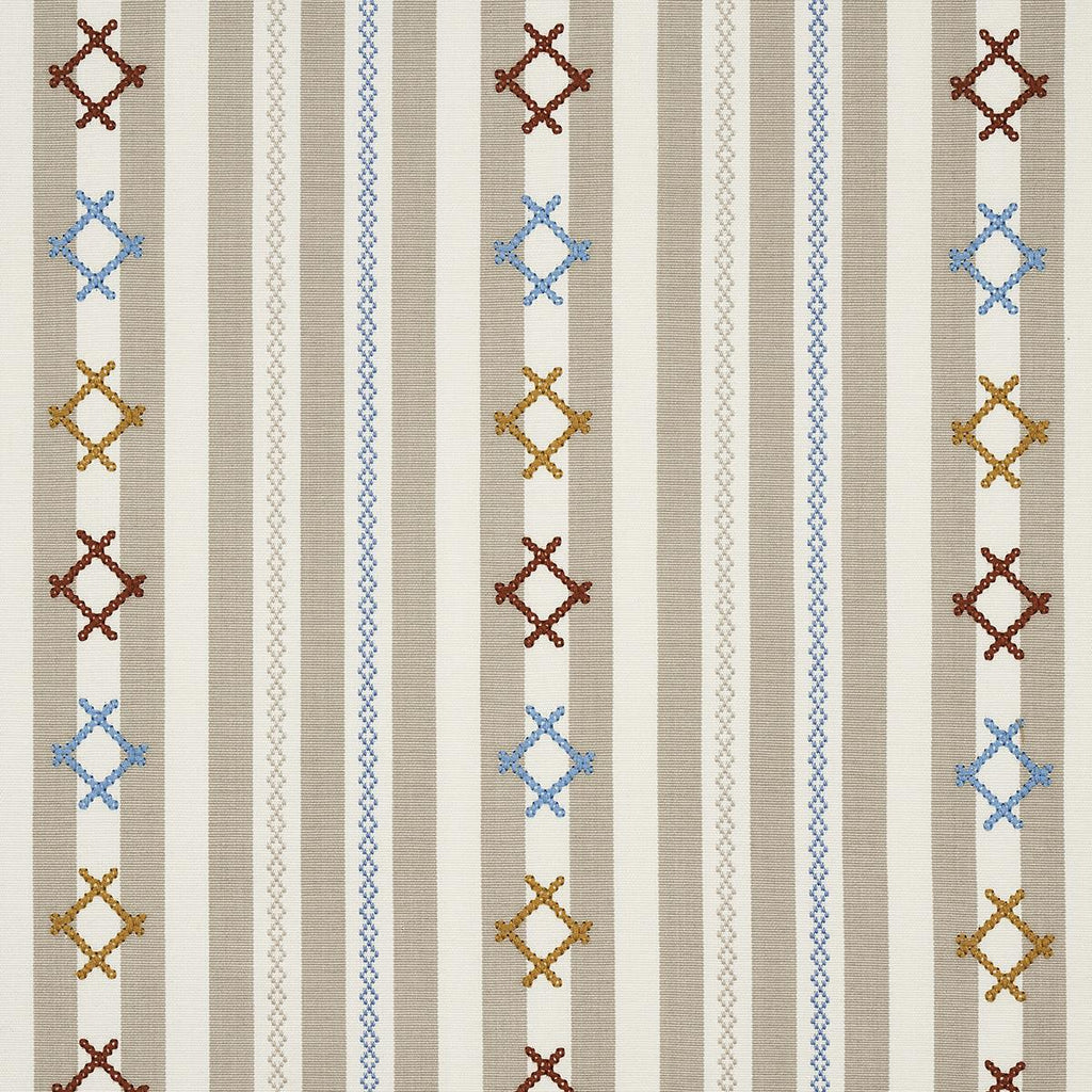 Schumacher Rhodes Stripe Neutral Fabric