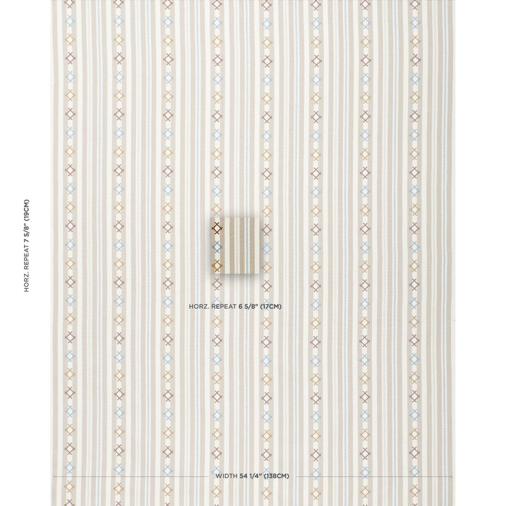 Schumacher Rhodes Stripe Neutral Fabric