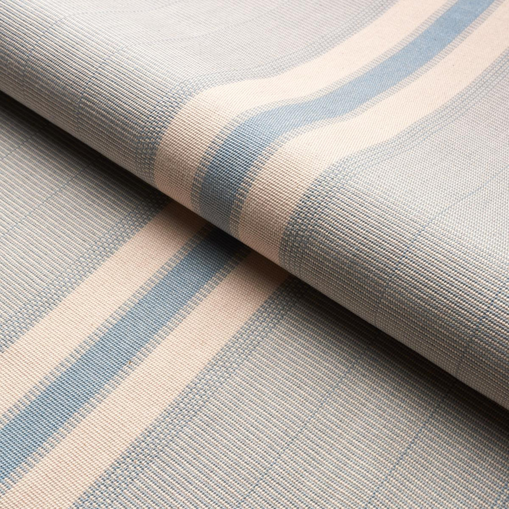 Schumacher Ipala Hand Woven Stripe Sky Fabric