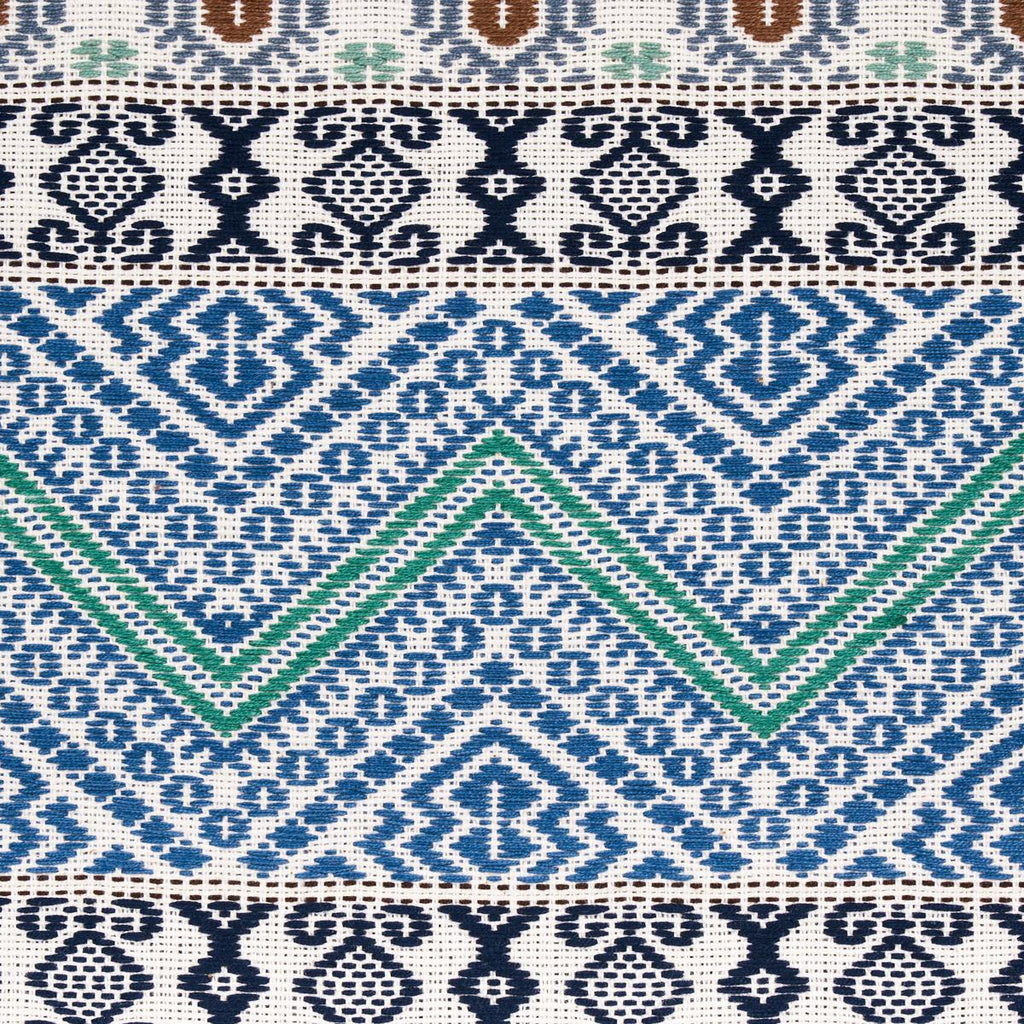 Schumacher Holmul Hand Woven Blue Fabric