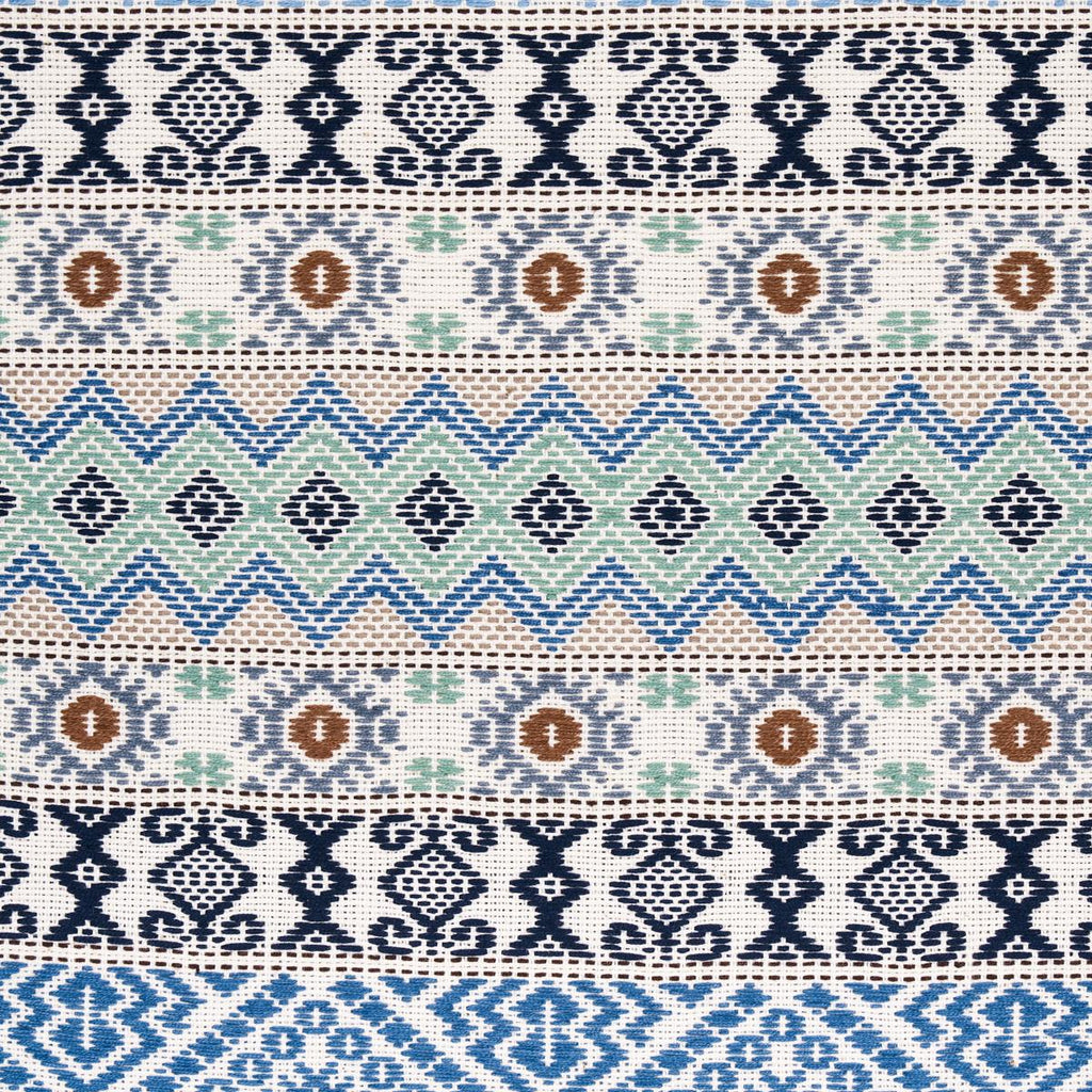 Schumacher Holmul Hand Woven Blue Fabric