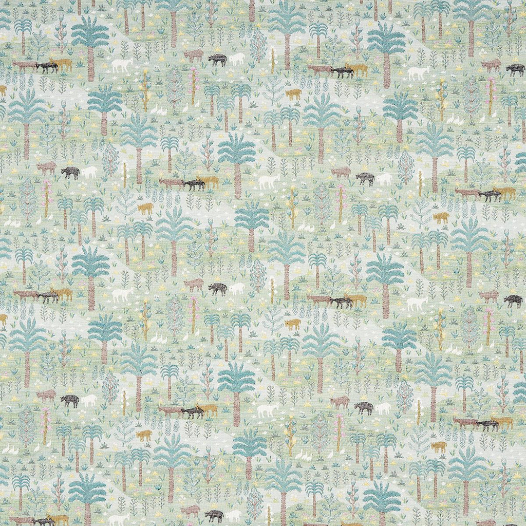 Schumacher Las Colinas Scenic Tapestry Green Fabric