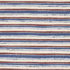 Schumacher Rag Rug Hand Woven Stripe Indigo & Mocha Fabric