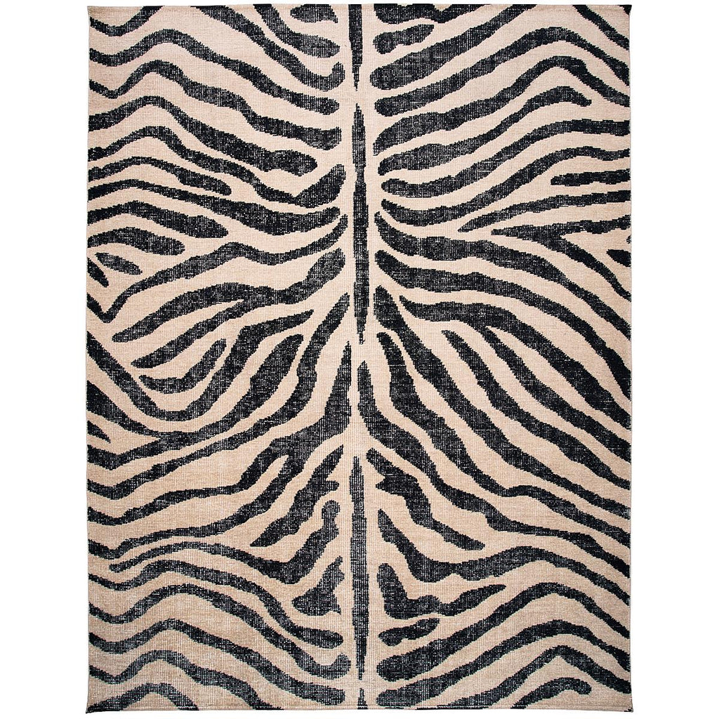 Schumacher Zebre Hand-Knotted Black & Ivory 8' x 10' Rug