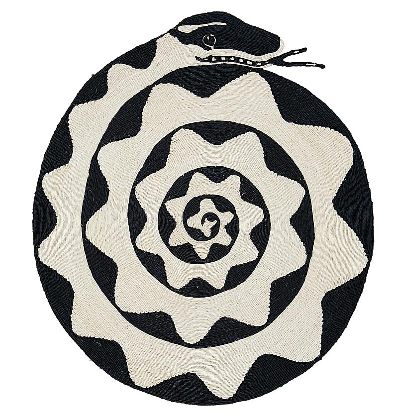 Schumacher Espiral Natural/Black 3.83' x 4.25' Rug