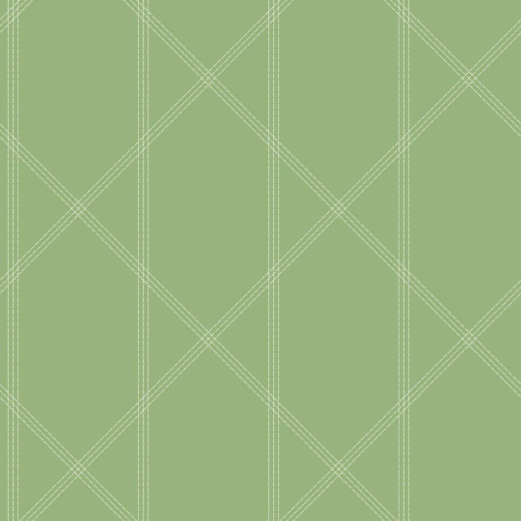 A-Street Prints Walcott Stitched Trellis Light Green Wallpaper