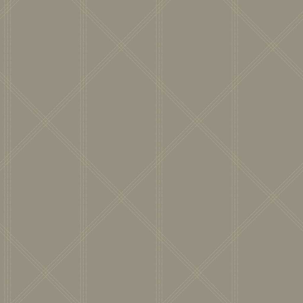 A-Street Prints Walcott Stitched Trellis Light Grey Wallpaper