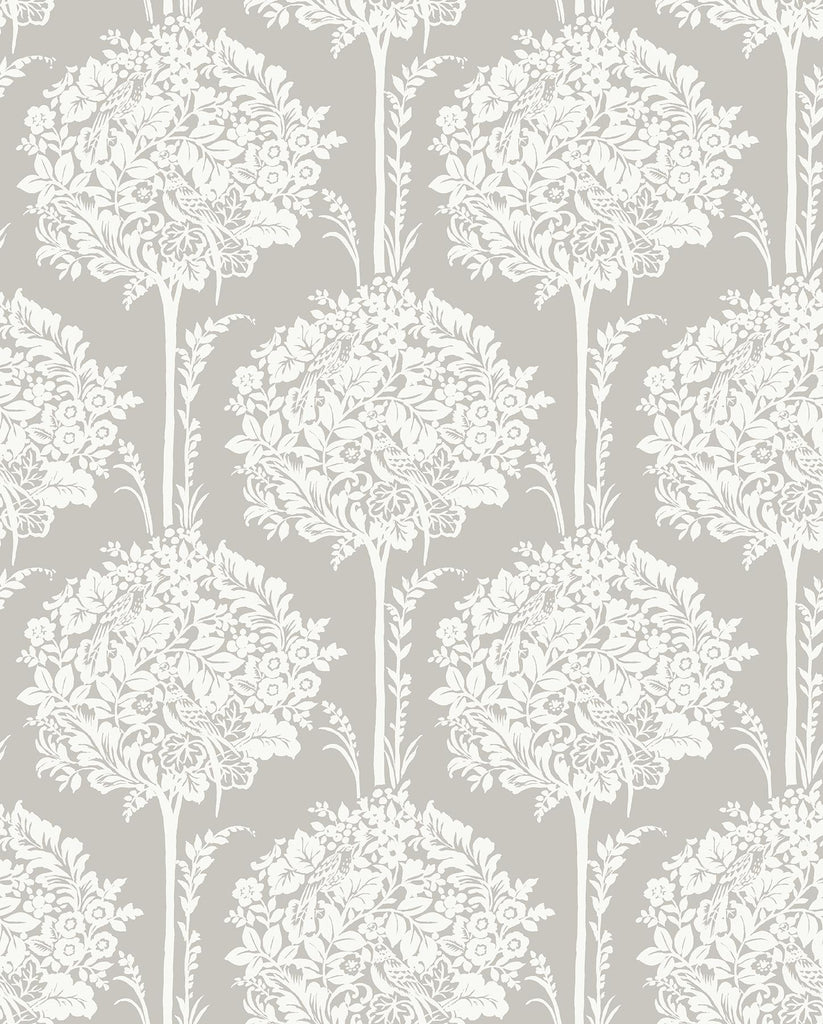 A-Street Prints Zaria Topiary Grey Wallpaper