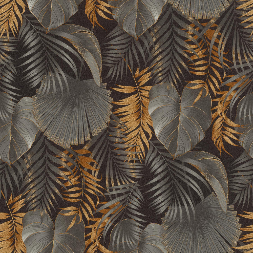 Brewster Home Fashions Valdivi Black Palm Fronds Wallpaper