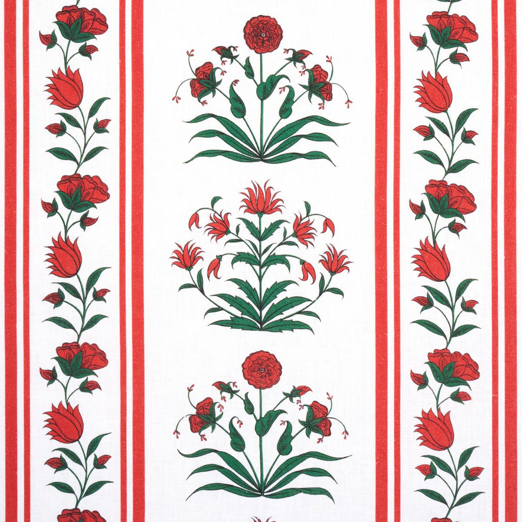 Schumacher Royal Poppy Stripe Red Fabric