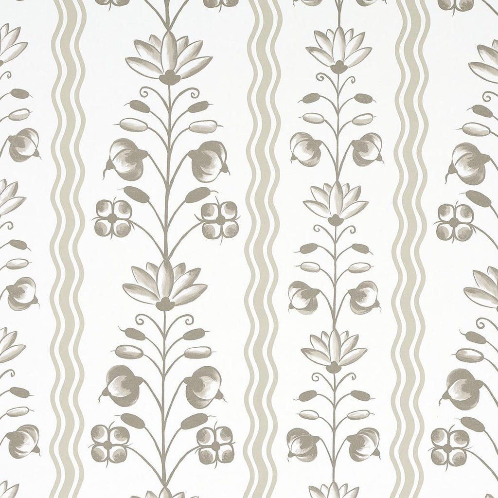 Schumacher Delft Waves Neutral Wallpaper