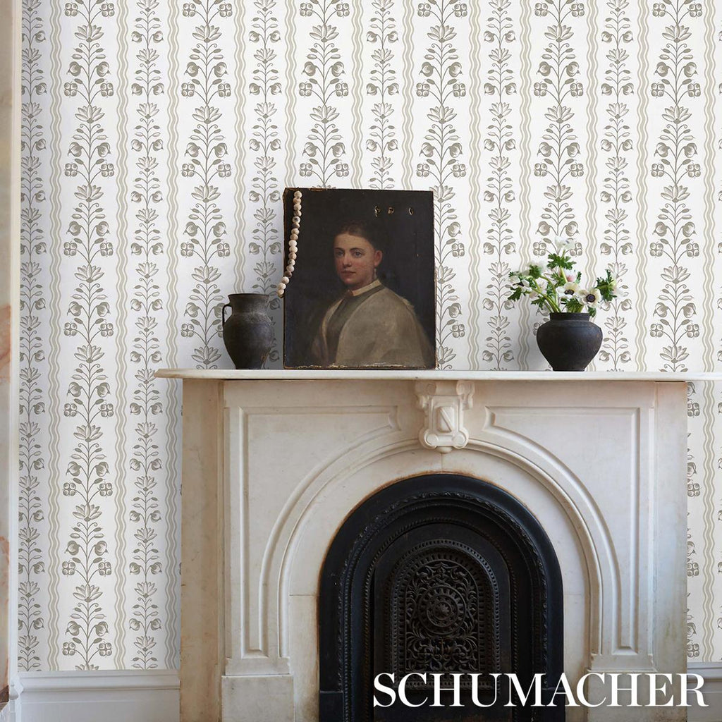 Schumacher Delft Waves Neutral Wallpaper