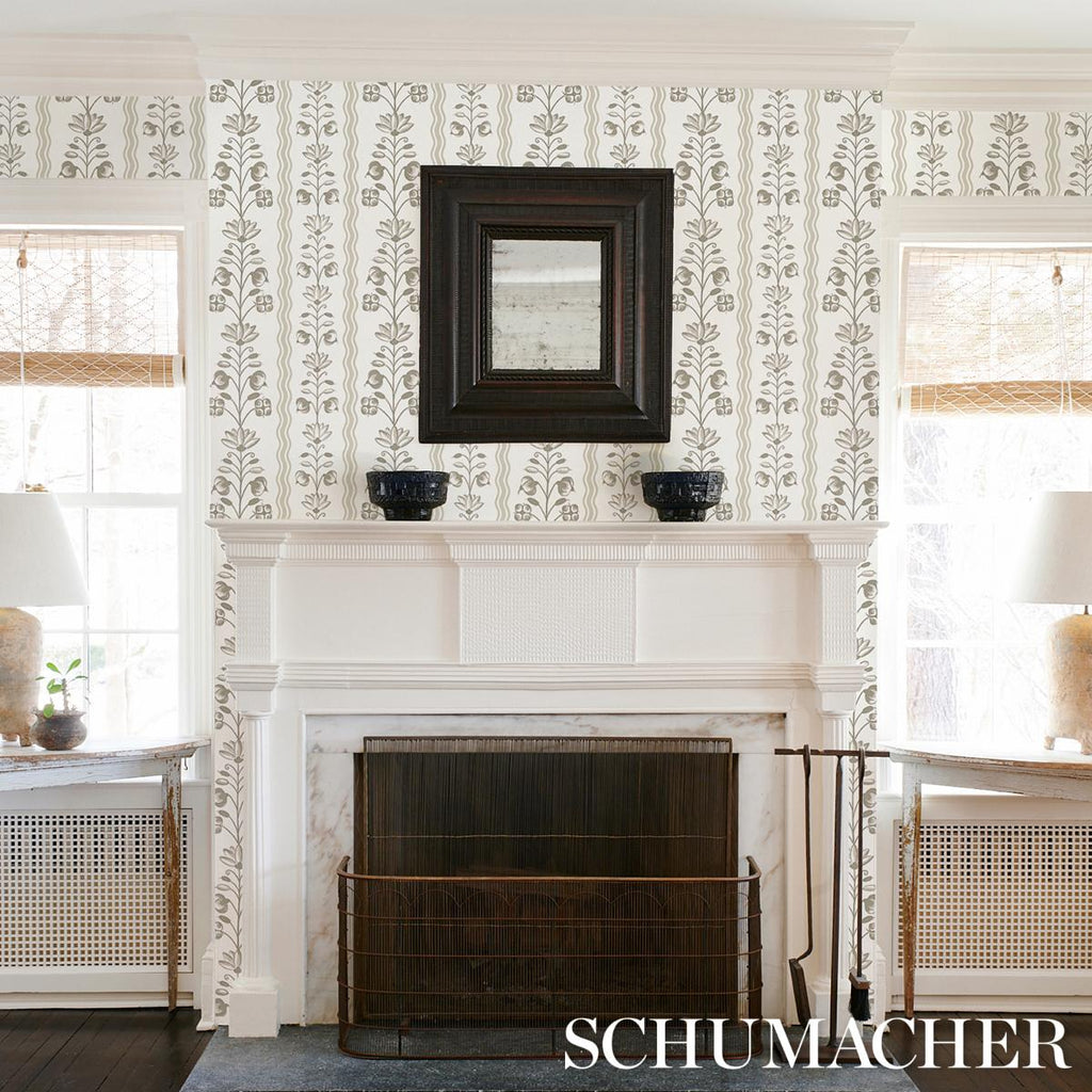 Schumacher Delft Waves Neutral Wallpaper