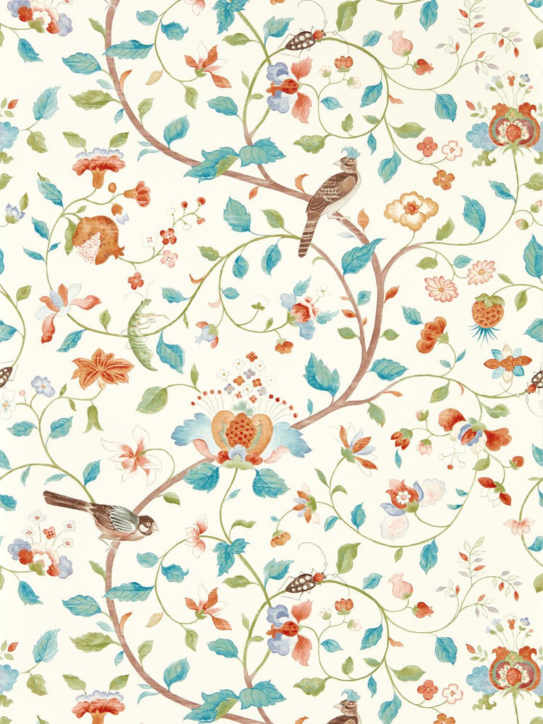 Sanderson Arils Garden Teal/Russet Wallpaper