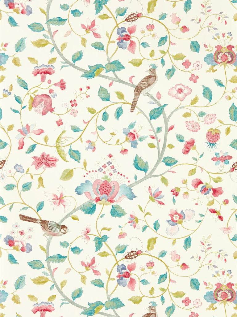 Sanderson Arils Garden Blue Clay/Pink Wallpaper