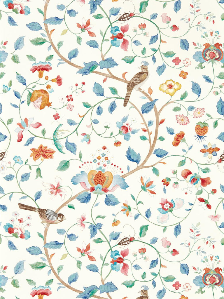 Sanderson Arils Garden Indigo/Red Wallpaper