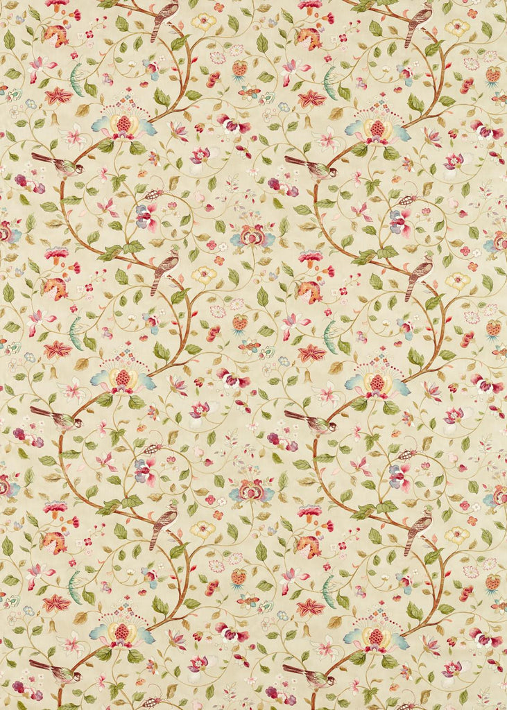 Sanderson Arils Garden Olive/Mulberry Fabric