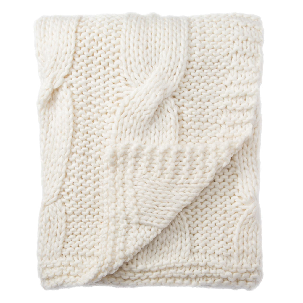 Jaipur Living Koen Ivory Knit Throw