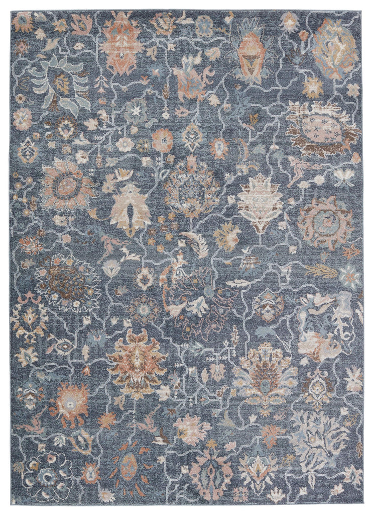 Jaipur Living Abrielle Feyre Oriental Dark Blue / Tan 5'3" x 8' Rug