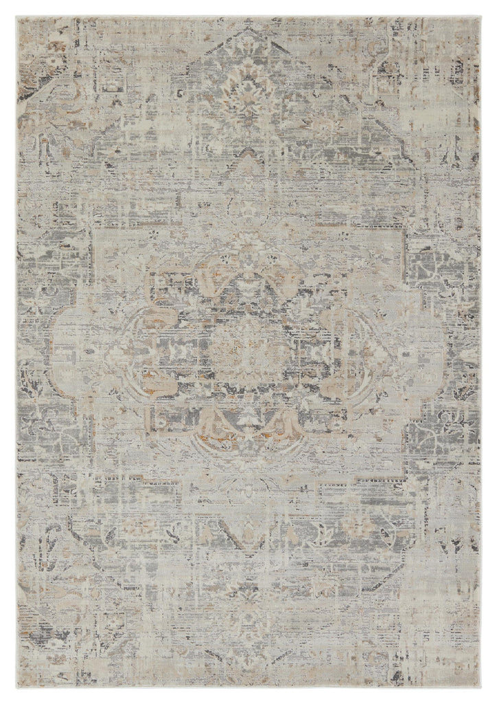 Jaipur Living Lazuli Medallion Gray/ Tan Area Rug (5'3"X7'6")