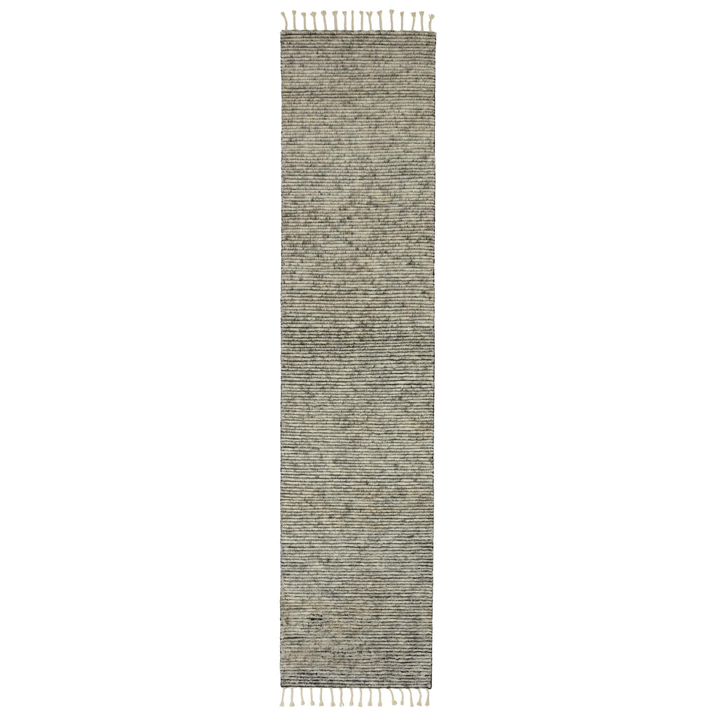 Jaipur Living Alpine Hand-Knotted Striped White/ Gray Runner Rug (3'X12')