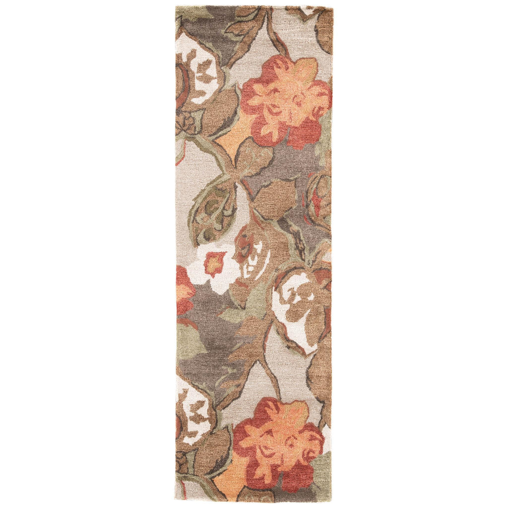 Jaipur Living Blue Petal Pusher Floral Light Gray / Multicolor 2'6" x 8' Rug