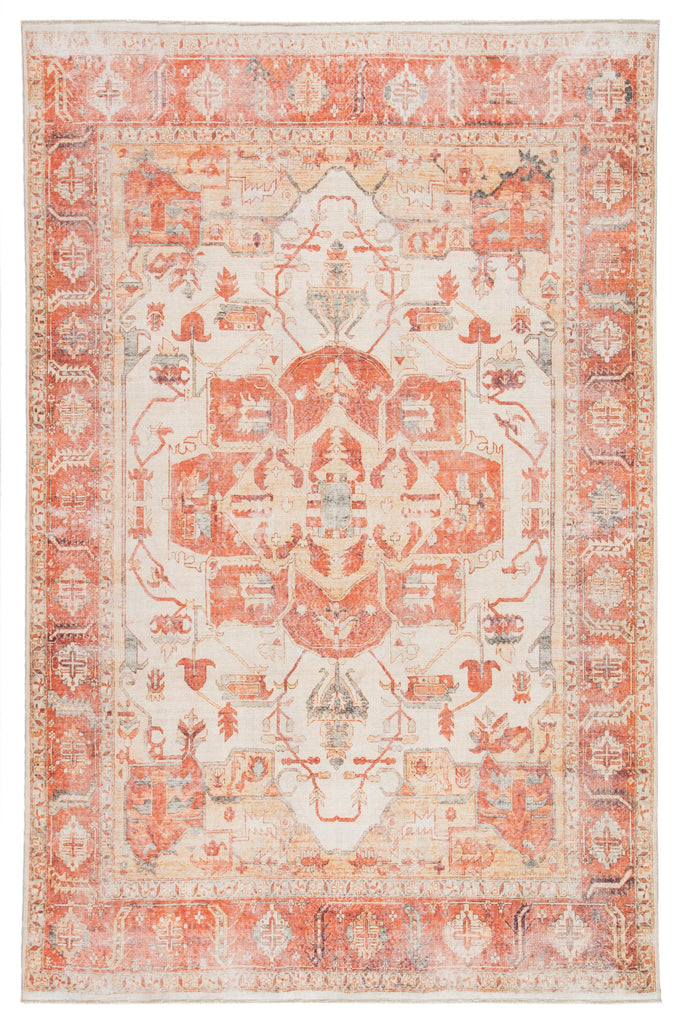 Jaipur Living Rhoda Medallion Orange/ Ivory Area Rug (4'X6')