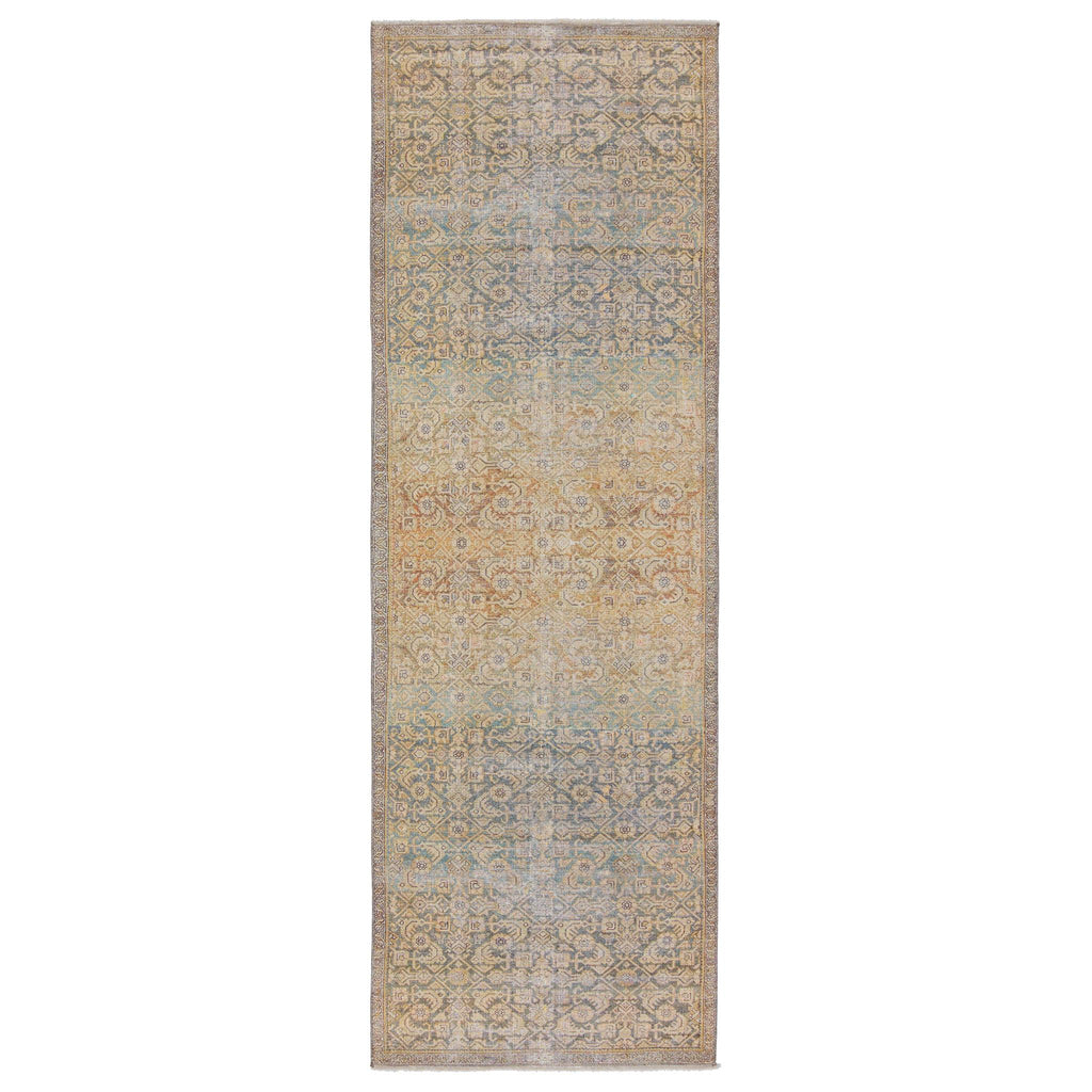 Jaipur Living Atkins Trellis Gold/ Green Runner Rug (2'6"X8')