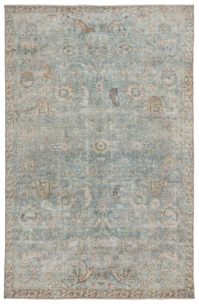 Jaipur Living Boheme Stag Oriental Teal / Gold 2'6" x 8' Rug