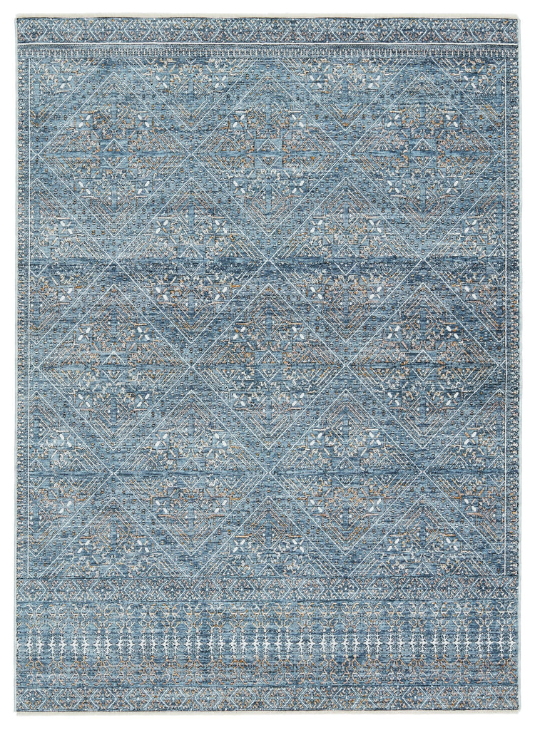 Jaipur Living Talos Trellis Blue/ Gold Runner Rug (3'X10')