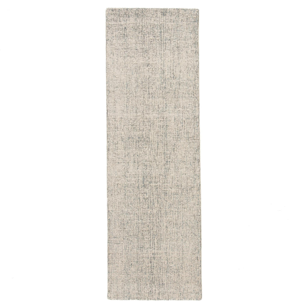 Jaipur Living Britta Oland Solid White / Light Blue 2'6" x 8' Rug