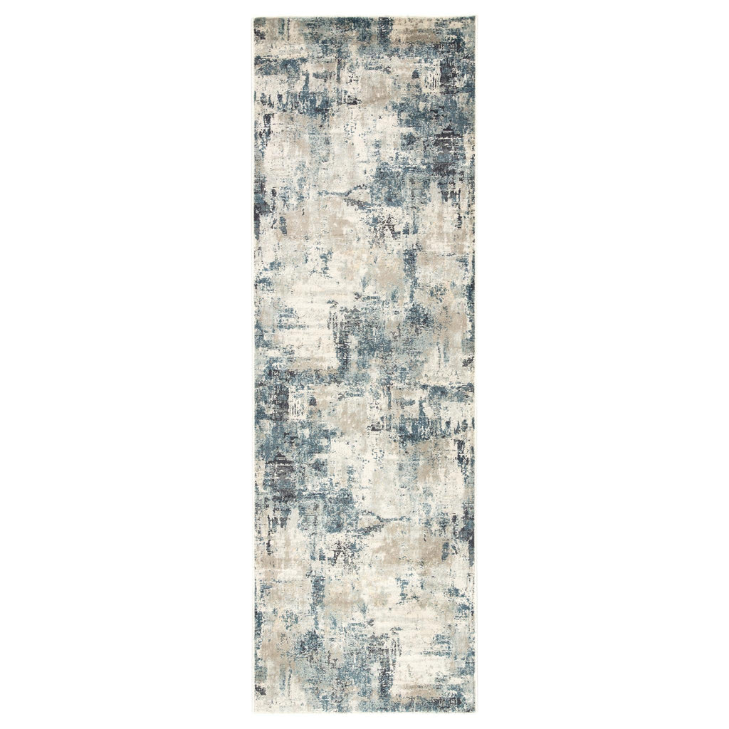 Jaipur Living Caicos Sisario Abstract Blue / Gray 2'8" x 8' Rug